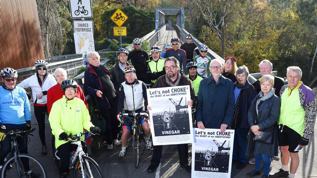Cyclists say plans for twin multistorey towers in Abbotsford could threaten the connectivity of the Main Yarra Trail. Picture: Josie Hayden